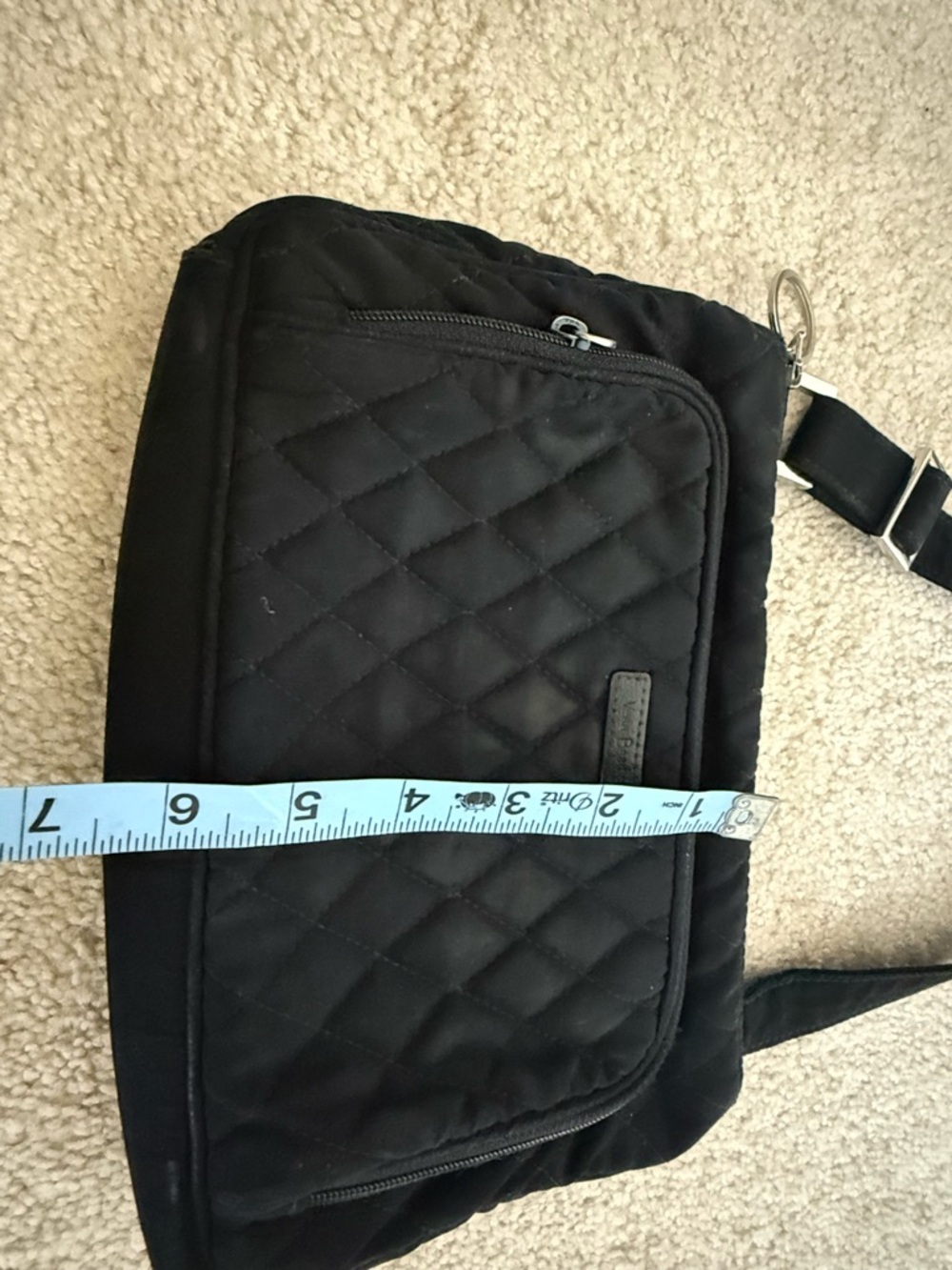 Vera Bradley Black Quilted Crossbody Bag w/ Floral Interior - Picture 12 of 12